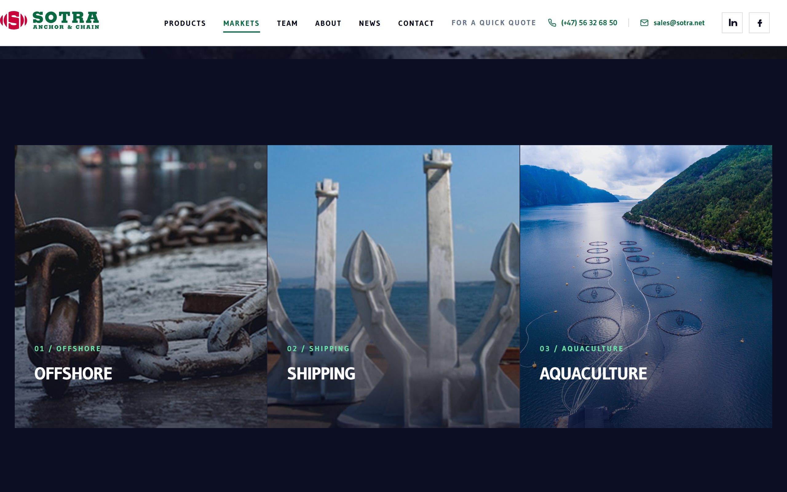 Sotra Anchor og Chain, nytt nettsted bygget av Tia Design